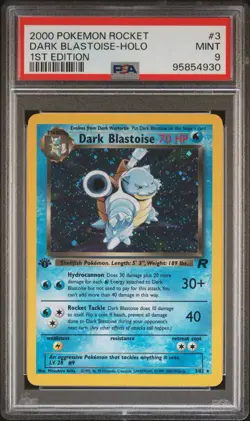 PSA 9 DARK BLASTOISE 3/82 | 1st Edition WOTC Holo Graded Pokemon Card - Image 1