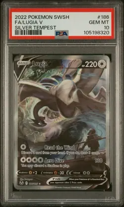 PSA 10 LUGIA V 186/195 | Silver Tempest Alt Art Graded Pokemon Card - Image 1