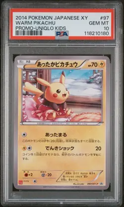 PSA 10 WARM PIKACHU 097/XY-P | Uniqlo Japanese Promo Graded Pokemon Card - Image 1