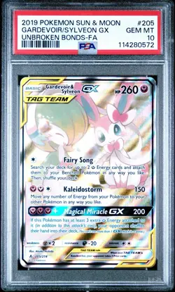 PSA 10 GARDEVOIR & SYLVEON GX 205/214 | Unbroken Bonds Graded Pokemon Card - Image 1