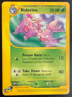 Pokemon Nidorino TCG Aquapolis Card 55/147 Regular HP - Image 1