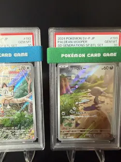 PSA 10 Meowth 192/SV-P Paldean Wooper 193/SV-P AR Set Deck Pokemon Card Japan - Image 3