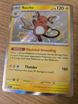 Raichu 132/091 Pokemon Card - Baby Shiny - Paldean Fates - NM/M - Image 4