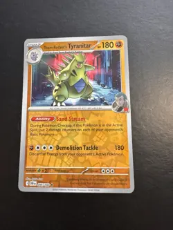 Pokemon TCG Team Rockets Tyranitar Reverse Holo Destined Rivals 096/182 Mint - Image 1
