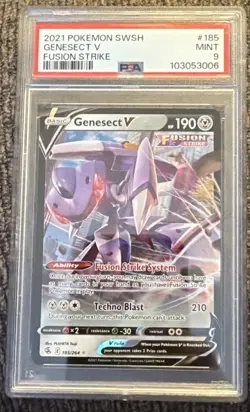 2021 POKEMON SWORD & SHIELD FUSION STRIKE #185 GENESECT V FUSION STRIKE PSA 9 - Image 1