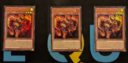 MZMU-EN077 Red Lotus King, Flame Crime x3 Ultra Rare 1st Edition YuGiOh Playset - Image 1