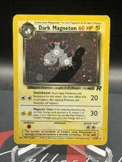 Pokemon Dark Magneton TCG Holo Rare Card 11/82 Unlimited Team Rocket - Image 1