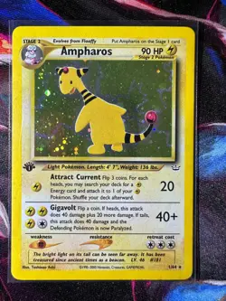 Ampharos Neo Revelation Holo Card 1/64 1st Edition Pokemon TCG LP+ - Image 1