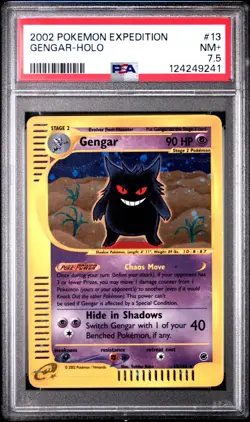PSA 7.5 GENGAR 13/165 | POP 1 - Expedition Holo WOTC Graded Pokemon Card - Image 1