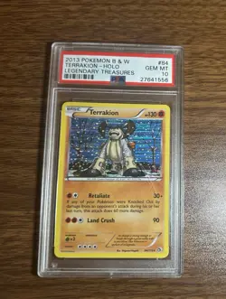 PSA 10 GEM MT 2013 Terrakion 84/113 HOLO Legendary Treasures Pokemon - POP 8! - Image 1