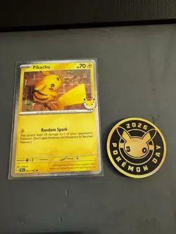 Pikachu 051 /162 Stamped 2026 Pokemon Day 30 Promo TCG With Coin - Image 1