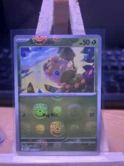 Pokemon TCG Sewaddle Reverse Holo Master Ball Pattern 001/086 - Image 1
