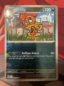Pokemon TCG Scrafty 058/086 Master Ball Pattern White Flare Near Mint English - Image 1