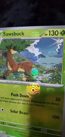 Sawsbuck (Master Ball Reverse Holo) 007/086 SV10.5 White Flare Pokemon MINT - Image 1