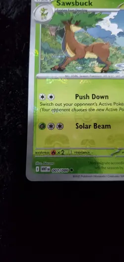 Sawsbuck (Master Ball Reverse Holo) 007/086 SV10.5 White Flare Pokemon MINT - Image 3