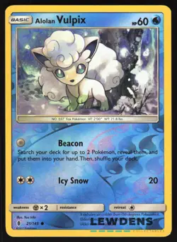 Alolan Vulpix - 21/145 - Reverse Holo Common - Guardians Rising - Pokemon Card - Image 1