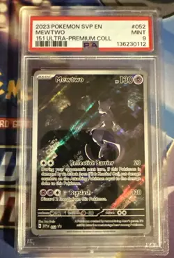2023 POKEMON BLACK STAR PROMO 151 ULTRA-PREMIUM COLL #052 MEWTWO PSA 9 - Image 1