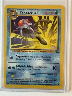 Tentacool & Tentacruel Pokemon Vintage Card Lot (4) Fossil, Japanese - Image 2