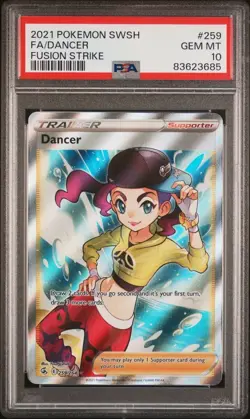 PSA 10 Dancer Full Art Gem Mint - 2021 Pokemon Swsh - Fusion Strike #259 259/264 - Image 1