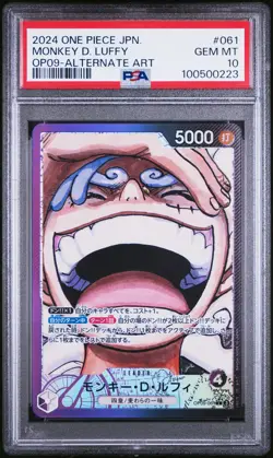 PSA 10 MINT JAPANESE ONE PIECE 2024 Monkey D. Luffy OP09-061 ALTERNATE ART - Image 1