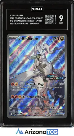 Pokemon 2025 N's Reshiram 167/159 Stamped IR Journey Together TAG 9 - Image 1