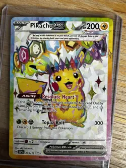 Pikachu EX 219/191 Ultra Rare Surging Sparks Pokemon Card - Image 1