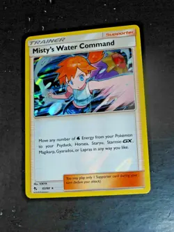 2019 POKEMON HIDDEN FATES MISTY'S WATER COMMAND 63/68 HOLO FOIL RARE CARD - Image 1