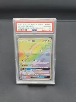 2017 Pokemon PSA 10 Gem Mint Ho-Oh GX Rainbow Rare SM80 - Image 1