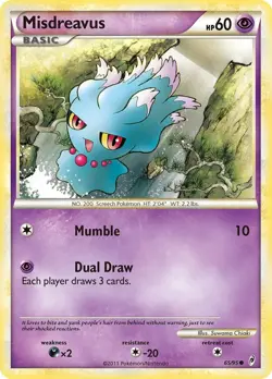 Pokemon TCG Misdreavus Call of Legends 65/95 Common NM/M Psychic Screech - Image 1