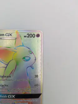 Pokemon TCG Espeon GX Full Art Secret Rare Rainbow Sun Moon Pre Owned Small Dink - Image 2