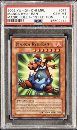 2002 YU-GI-OH! MRL-MAGIC RULER 1ST ED #071 MANGA RYU-RAN PSA 10 - Image 1