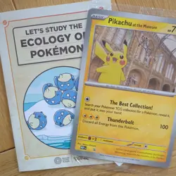 Pikachu at the Museum Card NHM Natural History Museum x Pokemon + Booklet - Image 1