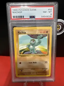1999 Pokemon Base Set MACHOP #52 PSA 8 NM-MT WOTC Vintage Classic 🥊💪 - Image 1