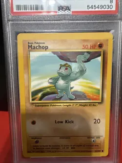 1999 Pokemon Base Set MACHOP #52 PSA 8 NM-MT WOTC Vintage Classic 🥊💪 - Image 3