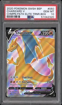 Pokemon - PSA 10 - 2020 Pokemon Swsh Black Star Promo Charizard V #050 - Image 1