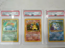 Pokemon PSA 9 Base Set II Trio Charizard, Blastoise, Venusaur - Image 1
