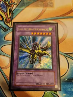Yu-gi-oh! Gaia The Dragon Champion LOB-125 Ultra Rare Gold Name Secret MP - Image 1