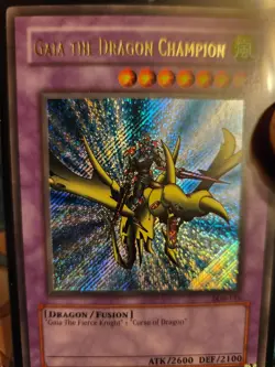 Yu-gi-oh! Gaia The Dragon Champion LOB-125 Ultra Rare Gold Name Secret MP - Image 2