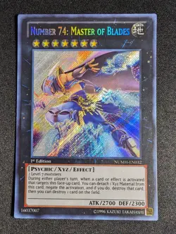 Yu-Gi-Oh! Number 74: Master of Blades NUMH-EN032 1st Edition Secret Rare NM - Image 1