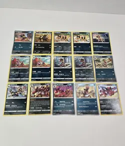 Lot of 15 Sandile Krokorok Krookodile Various Pokemon Card Lot Rare Reverse Holo - Image 1