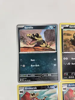 Lot of 15 Sandile Krokorok Krookodile Various Pokemon Card Lot Rare Reverse Holo - Image 3