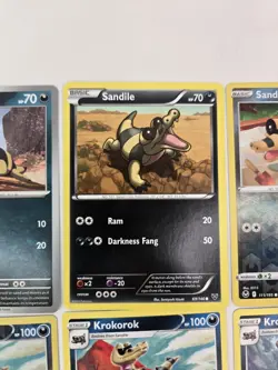 Lot of 15 Sandile Krokorok Krookodile Various Pokemon Card Lot Rare Reverse Holo - Image 4