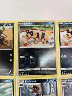 Lot of 15 Sandile Krokorok Krookodile Various Pokemon Card Lot Rare Reverse Holo - Image 5