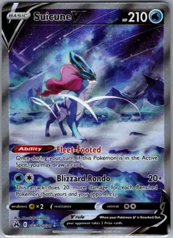 Suicune V GG38/GG70 Crown Zenith: Galarian Gallery - Pokemon Card - NM - Image 1
