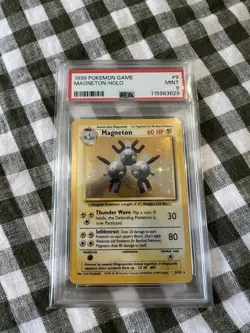 Magneton Holo Unlimited Holo Rare Pokemon TCG Base Set 9/102 PSA 9 MINT ⚡ - Image 1