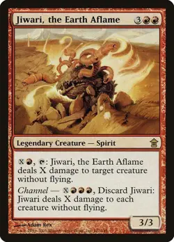 Jiwari, the Earth Aflame NM/M Saviors of Kamigawa Red Legendary Creature Mtg - Image 1