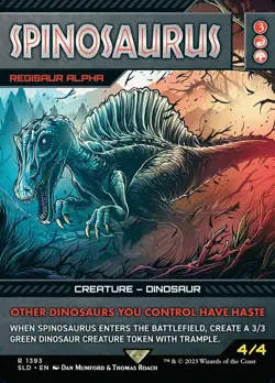 MTG Spinosaurus - Regisaur Alpha - Rainbow Foil, NM-Mint, English Secret Lair Dr - Image 1