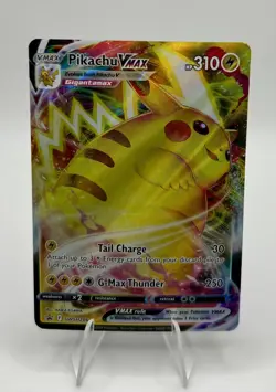 💥 Pokemon Pikachu VMAX Sword & Shield Black Star Promo SWSH286 Full Art HOLO - Image 1