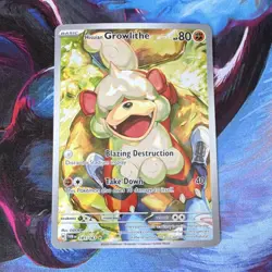Pokemon TCG Hisuian Growlithe Illustration Rare Twilight Masquerade 181/167 - Image 1