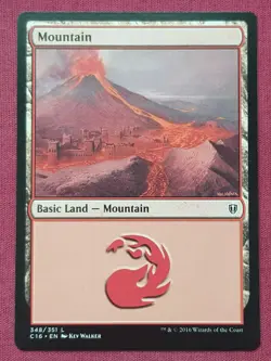Magic The Gathering COMMANDER 2016 C16 MOUNTAIN 348 land card MTG - Image 1